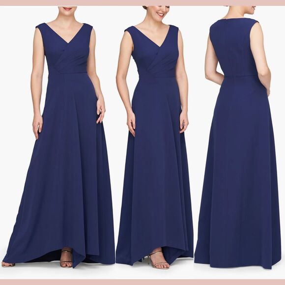 NEW $318‎ Unger [ 6 ] V Neck Sleeveless Yara A line Gown...